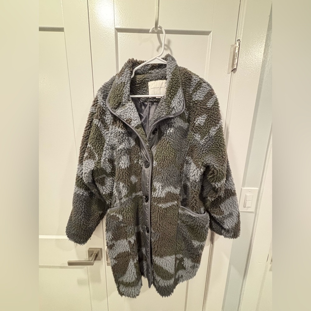 American Eagle Outfitters Charcoal Fleece Jacket